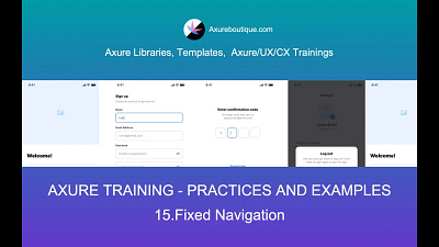 Axure Tutorial-Practices and Examples: 15. Fixed Navigation axure axure course design prototype ui uiux ux ux libraries
