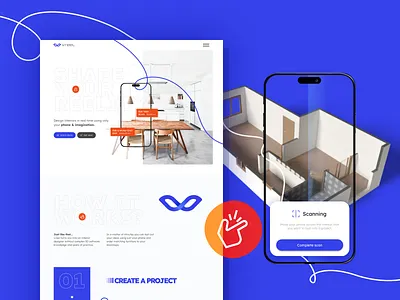 Vreel - real time AR decorating tool application ar decorating design home house interface interior ios mobile ui web website