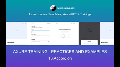 Axure Tutorial-Practices and Examples: 13.Accordion axure axure course design prototype ui uiux ux ux libraries