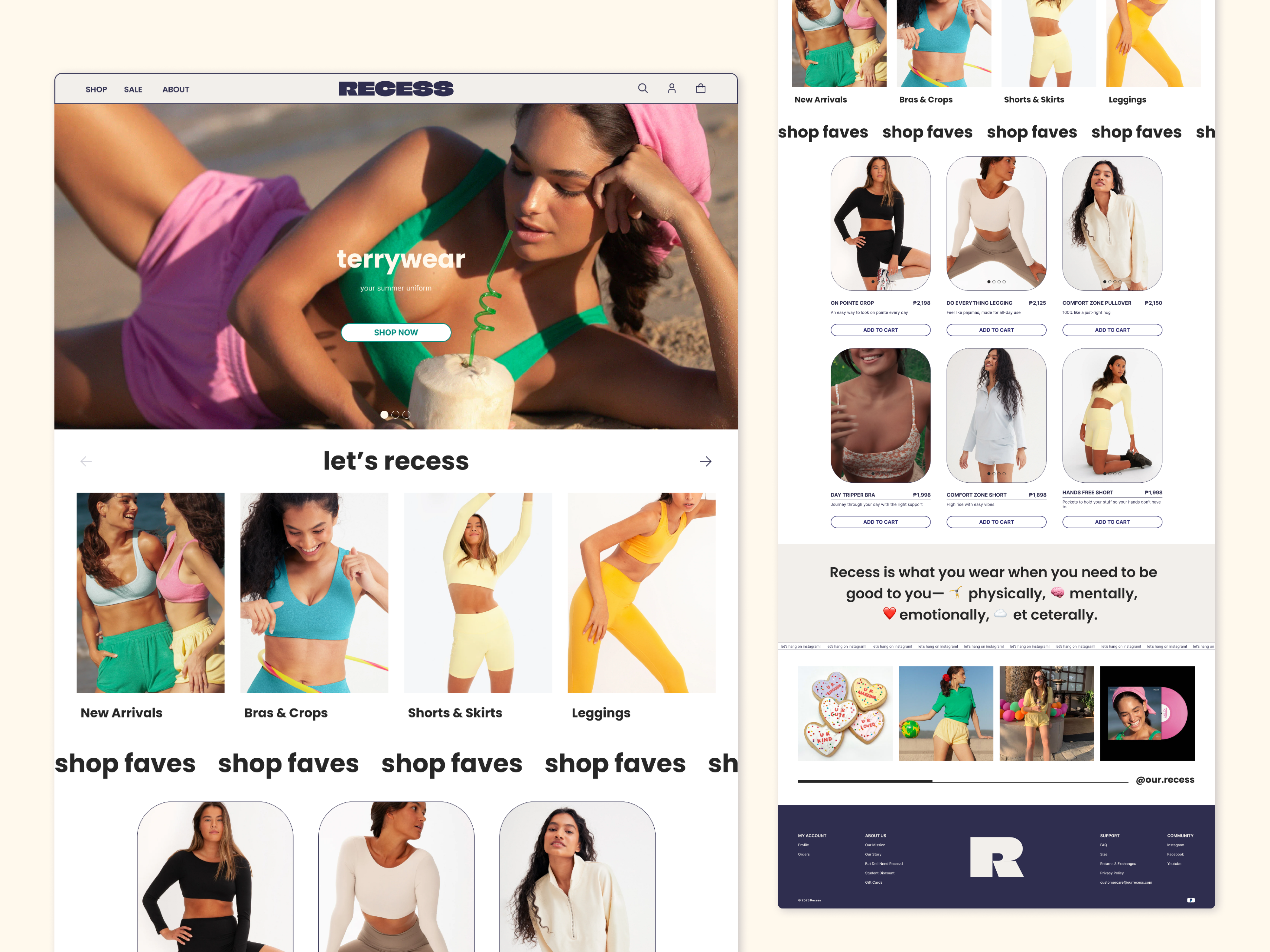 Fashion Landing Page | Recess clothes clothing design designer e commerce fashion landing landing page landing page design minimal shop style ui ui design ui ux user interface ux web web design website design