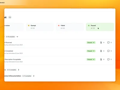 Combining status cards with filters product design ui