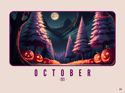 October 2023 2023 2d ai artwork challenge dark generative art halloween illustration landscape night october pumpkin stable diffusion