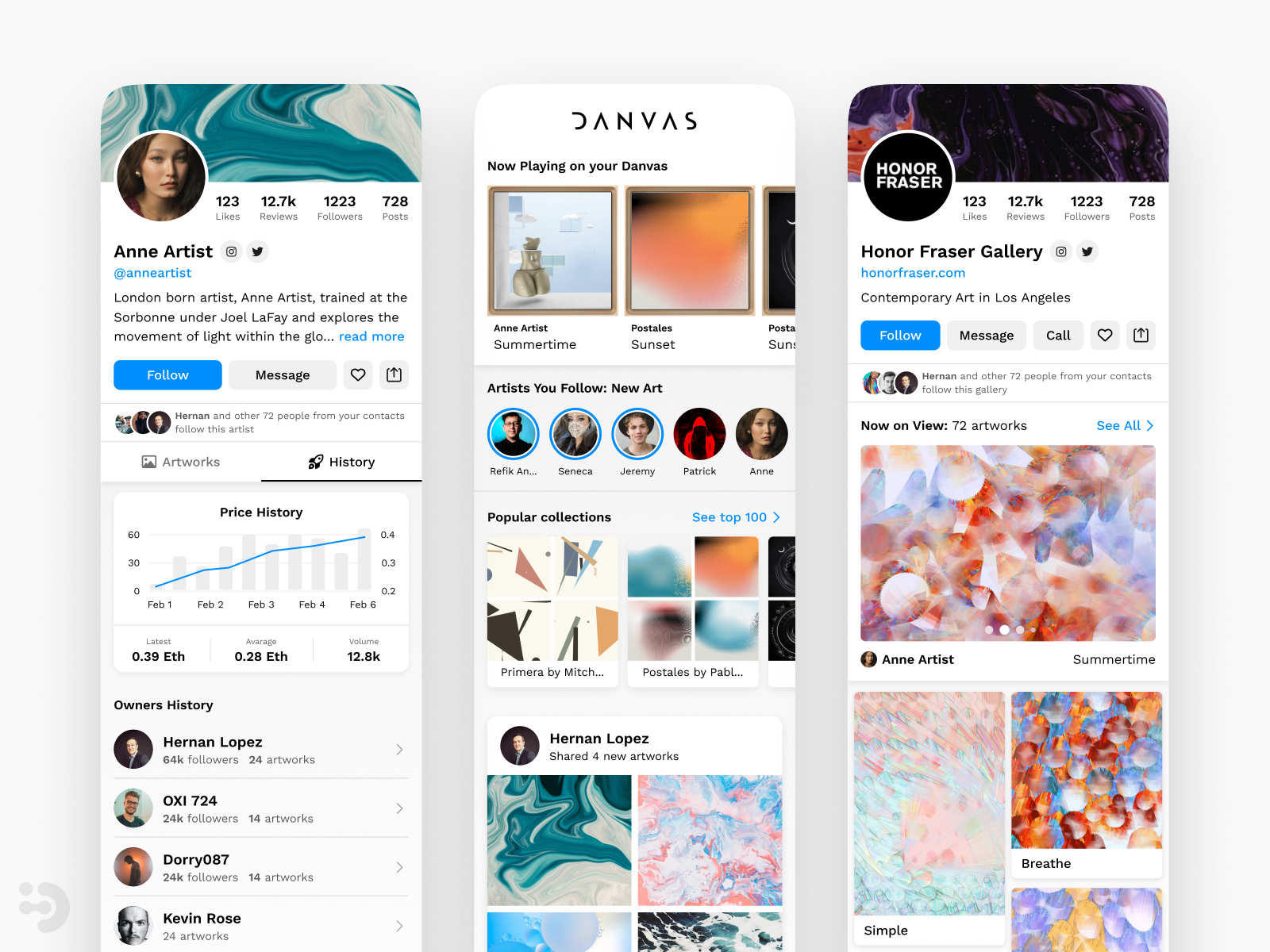 Mobile application for community of NFT Digital Art holders abstract app application art community digital gallery girital inspiration ios light nft product social ui uiux ux