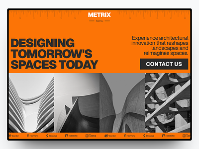Metrix - Architecture Studio Website architecture branding design firm graphic design landing page modern real estate studio ui web design