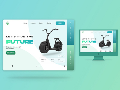 Product page UI for an EV scooter website branding design figma ui uidesign ux uxdesign website
