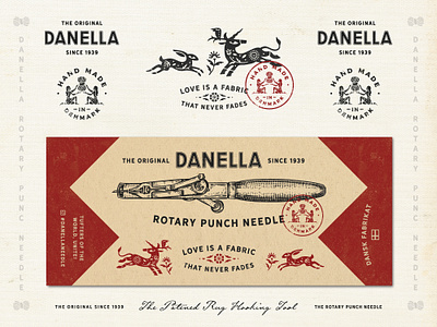 Danella Punch Needle Tool brand identity branding illustration logo logo design packaging packaging design retro vintage