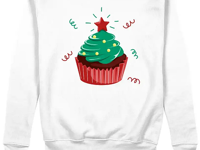 Women's sweatshirt with a delicious print cupcake Christmas tree christmas cupcake christmas tree cupcake fun new year picture png print printshop sweatshirt print sweets