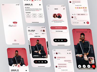 Chat Date - Dating Mobile IOS App android animation app app design app interaction audio dating dating app dating mobile app dating ui ux ios mobile app mobile ui photos social media ui ux video