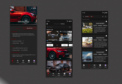 Car Knowledge app application car dailyui landing page mobile mobile app ui uiux design ux