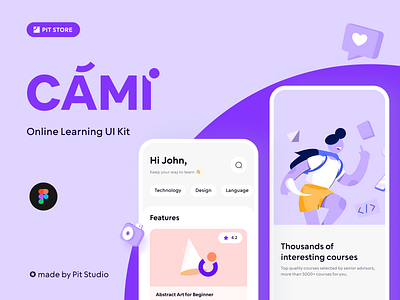 Cami - Online Learning App UI Kit course education illustration learning online pit pit studio study ui