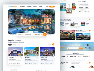 Real Estate Website Landing Page Design figma graphic design house website design landing page designs online home finder portal photoshop real estate landing page design real estate ux design real estate website ui real estate online portal rental website design uiux web ui design website design website section