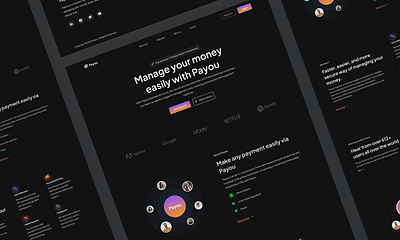 Payou Landing page concept design branding creative landing page design finance landing page finance website fintech fintech landing page fintech website logo modern landing page ui ui ux design ux web design web ui ux design