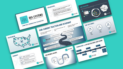 IRIS SYSTEMS Pitch Deck graphic design illustrations pitch deck presentation design typography