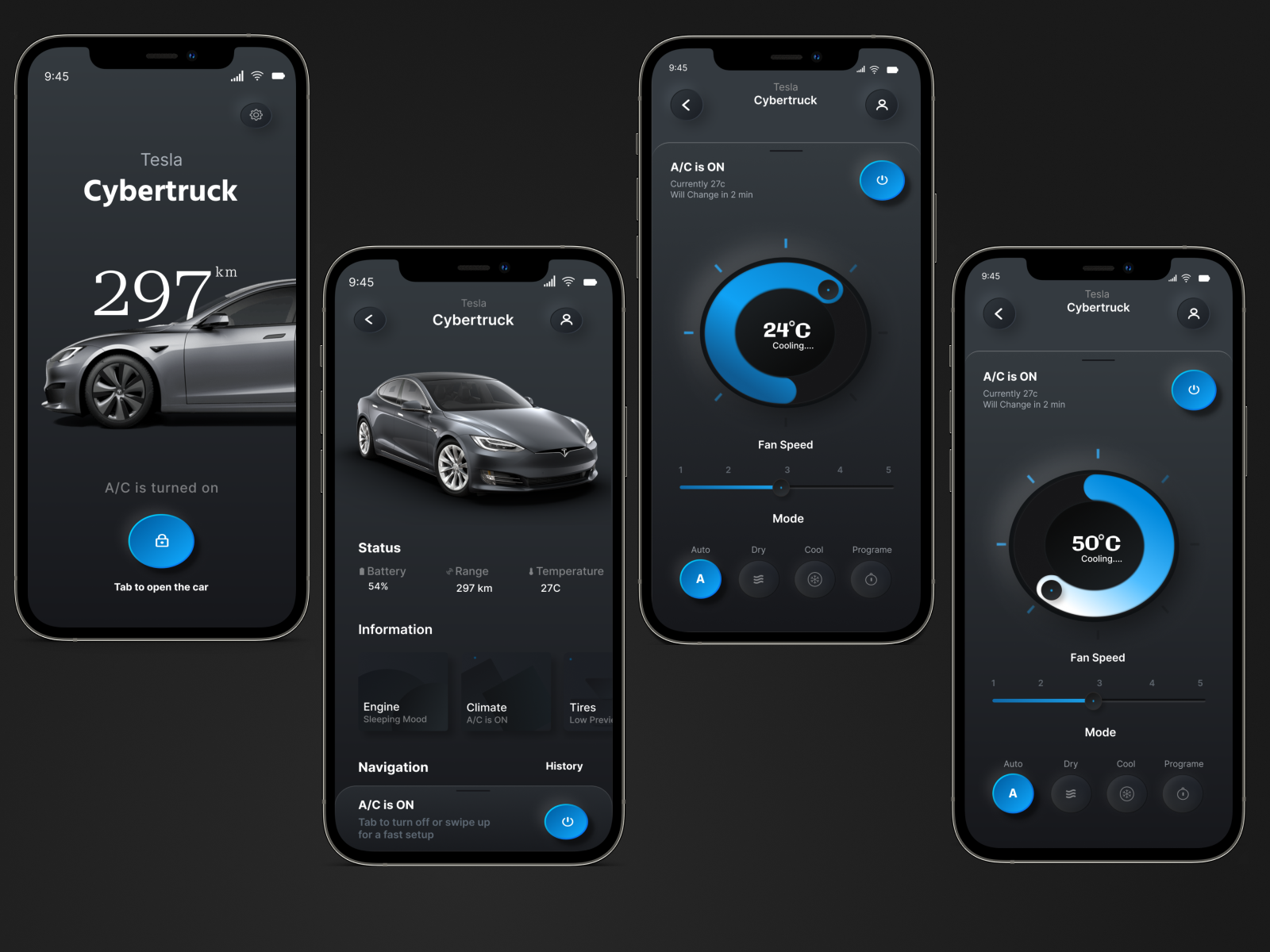 Dark Neumorphism App Design For Tesla By Anika Rosny On Dribbble