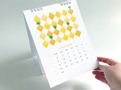 2024 Desk Calendar 2024 calendar desk calendar digital art digital illustration drawing fruit illustration pattern pineapple procreate