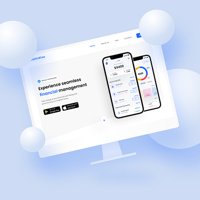 FinTech App - Landing Page branding daily ui design graphic design landing page trending ui ui ui design ux design visual design web design website website design