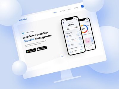 FinTech App - Landing Page branding daily ui design graphic design landing page trending ui ui ui design ux design visual design web design website website design