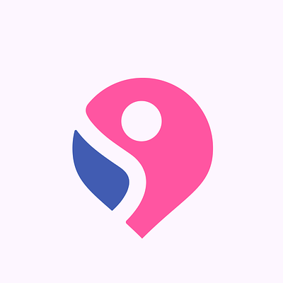 PinPoint Simple Logo 2d shape logo blue logo branding graphic design illustration illustration logo logo logo design pin point logo pink and blue logo pink logo shape logo