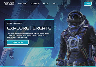 Space Video Game Mockup Website branding clean design modern design space ui design ux design video game video games web design website