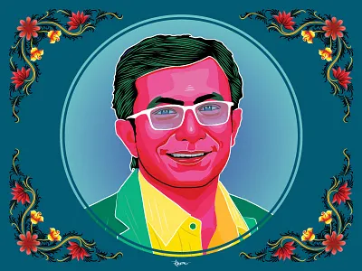 Vector Portrait bangladesh bangladeshi art c g painting character cinema digital painting film flower design folk art illustration pop art rickshaw painting style t h tonmoy urban folk art vector portrait