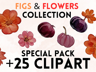 Figs & Flowers Clipart clip art clipart clipart png design fig figs flower flowers graphic design illustration png