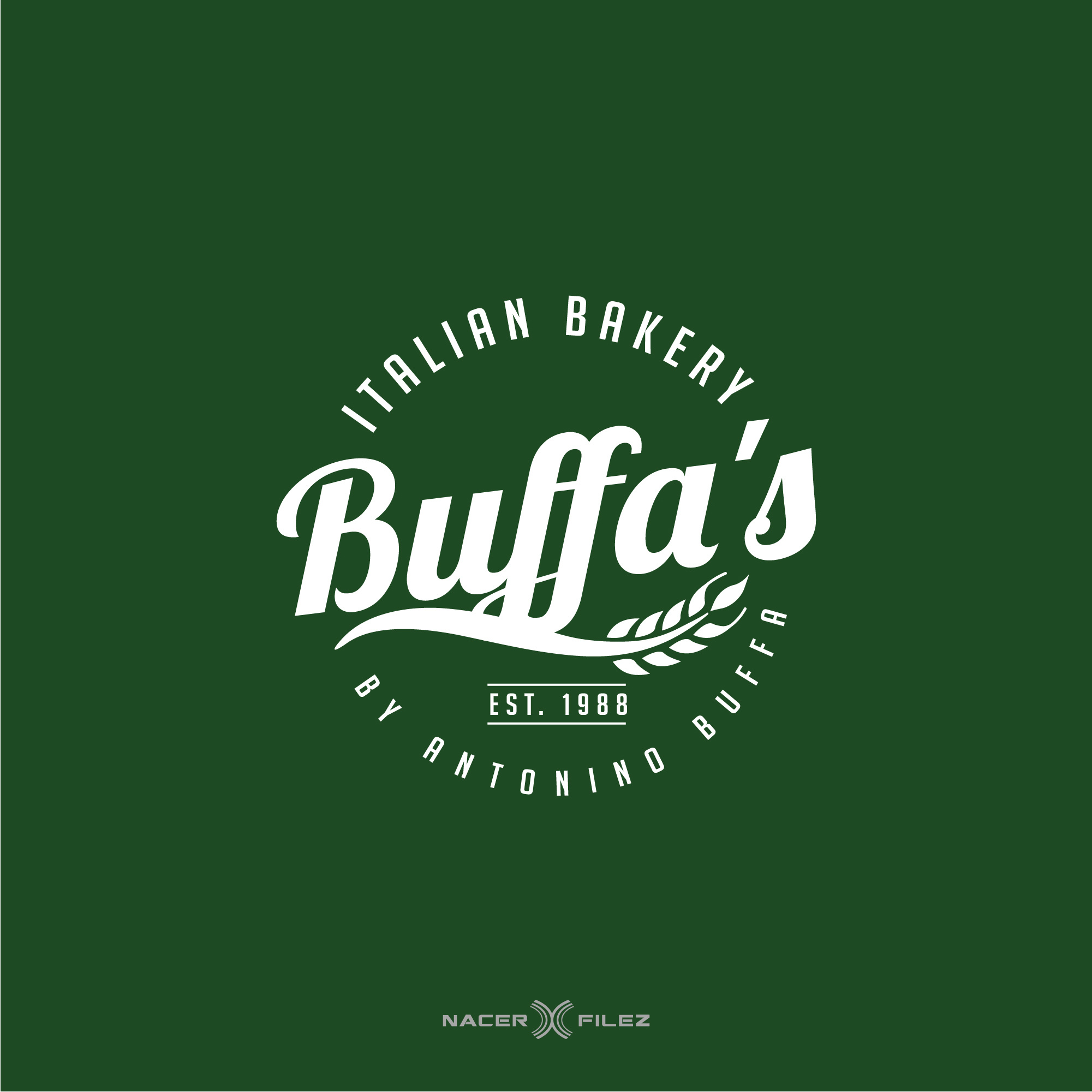 Buffa's Italian Bakery bakery bakery logo branding bread circular circular logo design emblem food graphic design green italian logo logos logotype vector vintage vintage logo wheat wordmark
