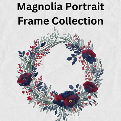 Magnolia Wreath clip art clipart clipart png design flower flowers graphic design illustartion illustration png rose roses