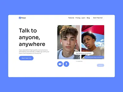 Web design for a video call web app video call web app webdesign