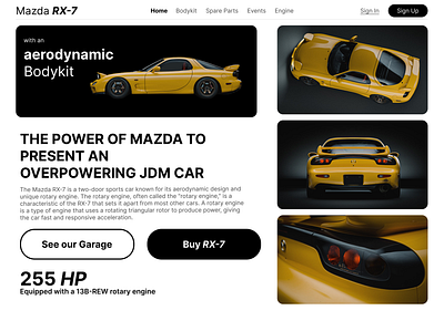 Mazda RX-7 UI Design car jdm ui