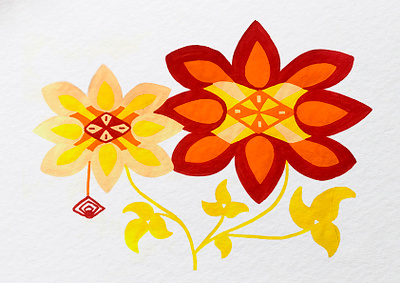Time deco floral flower hand drawn illustration