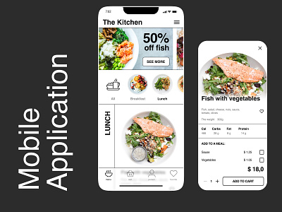 Food application app application design food modern project typography ui ux