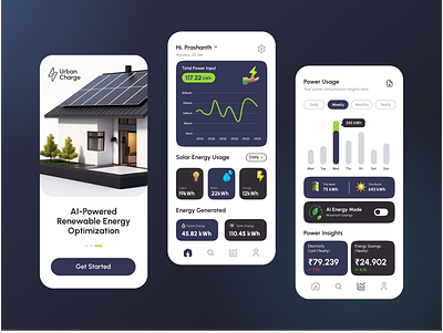 Urban Charge: Monetizing Renewable Energy for Every Home app design energy app figma graphic design green energy solar energy startup ui ui design uiux