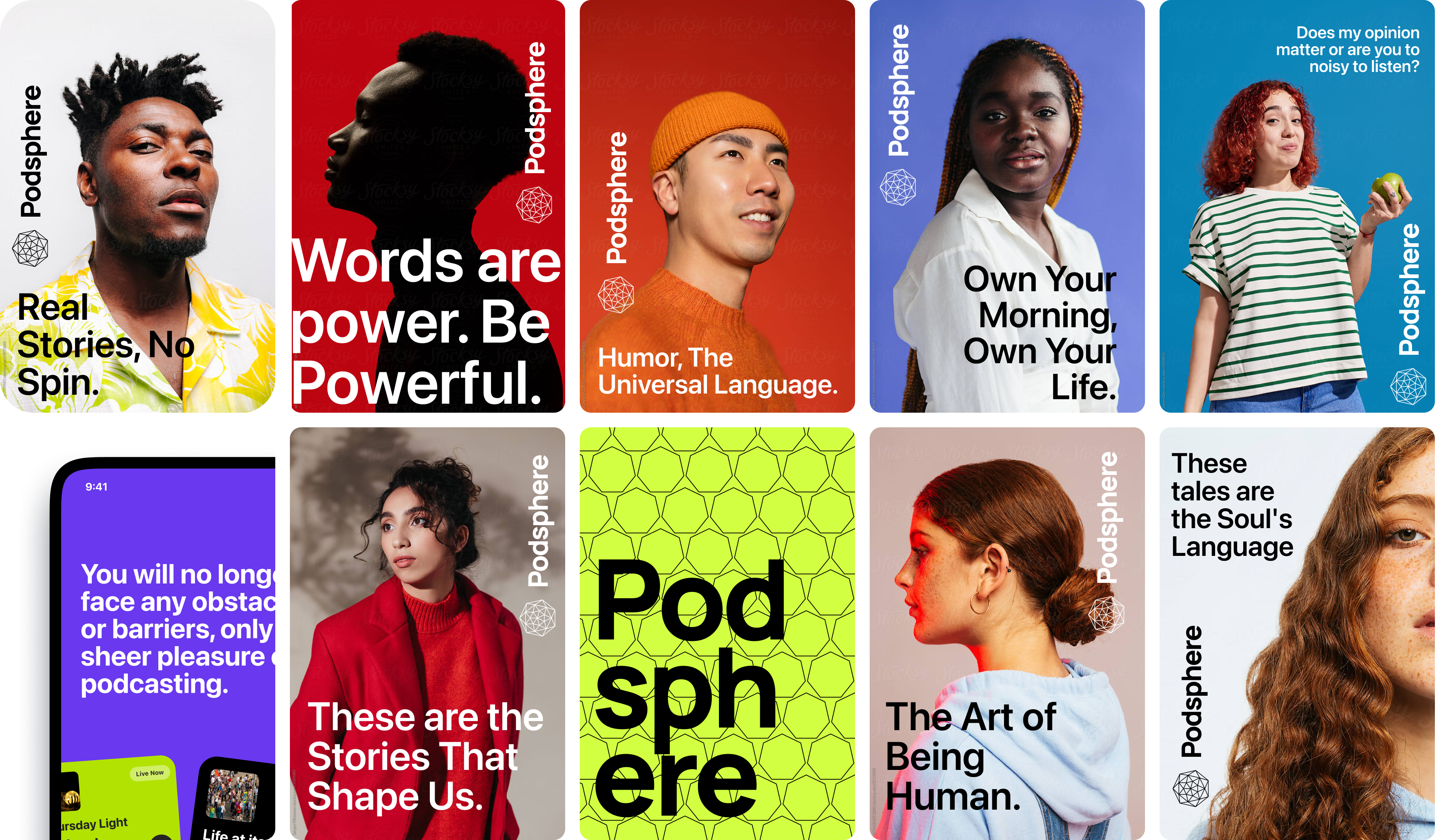 Podsphere Branding app branding design graphic design logo minimal