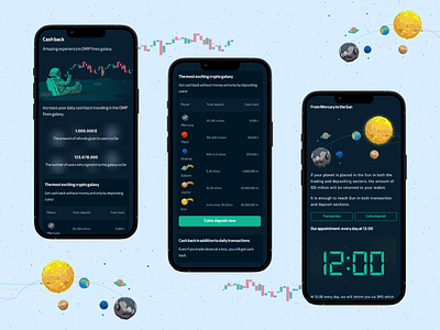 Galaxy_Cash back app coin crypto crypto currency design design system finance galaxy landing page planet star trade ui ux