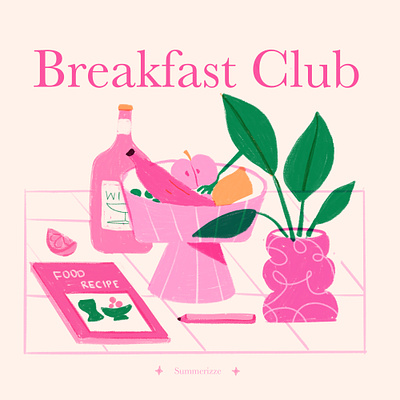 Breakfast Club adobe fresco art drawing illustration still life