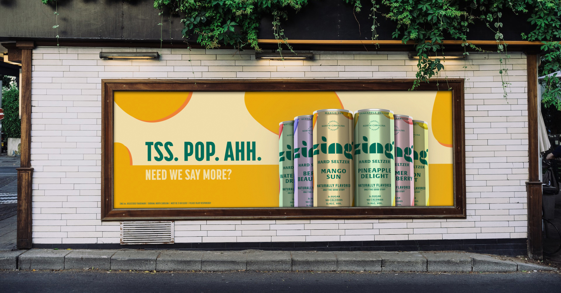 Zing/ street level advertisement advert advert billboard advertisement ahh alcohol aluminum can beverage billboard can drink hard seltzer illustrator illustrator 3d packaging packaging design pop render soft drink zing zing beverage