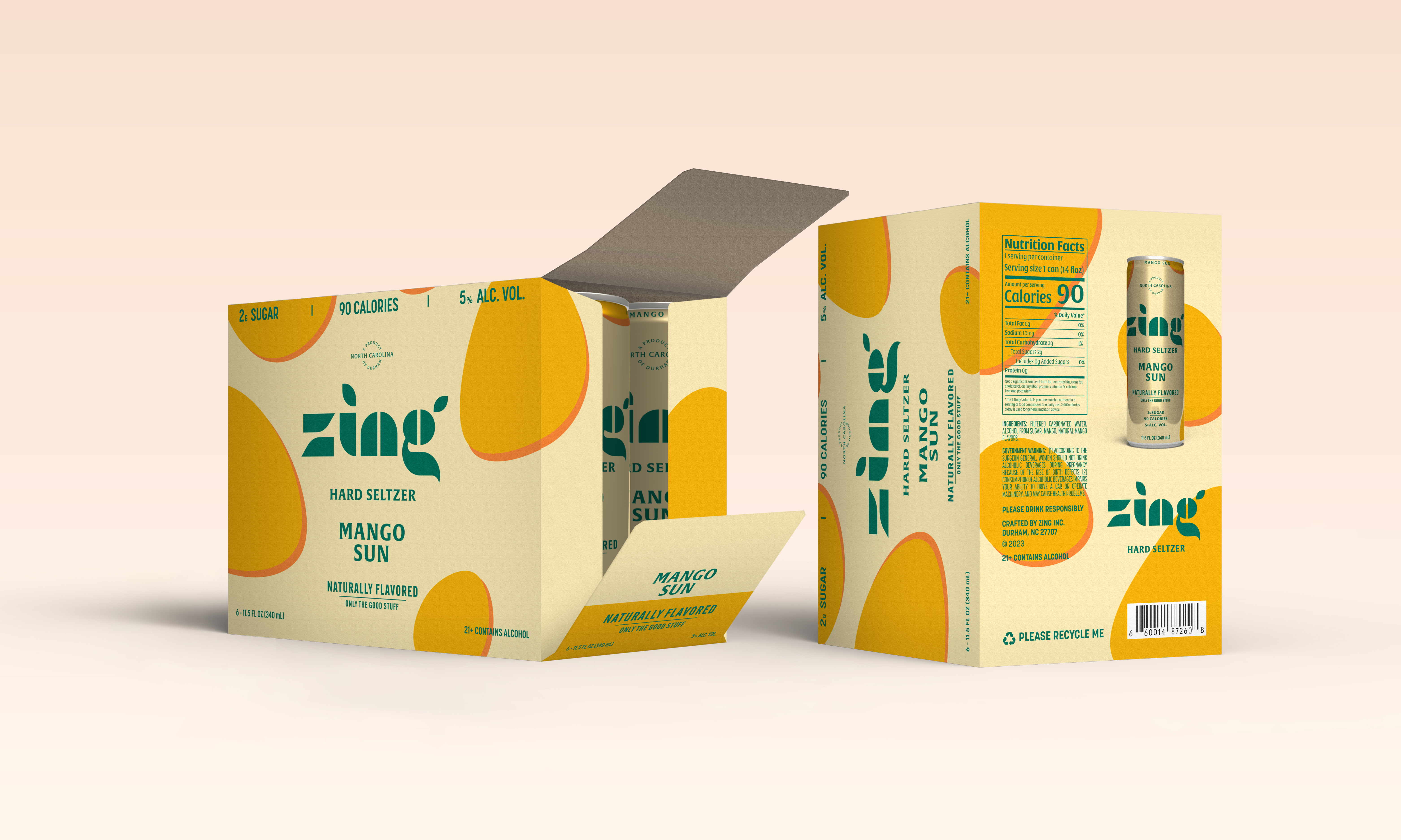 Zing Hard Seltzer/ carry case packaging 3d render alcohol alcohol brand aluminum can beverage brand design brand identity branding carry case drink graphic design hard seltzer illustrator 3d package design packaging render seltzer soft drink zing zing hard seltzer