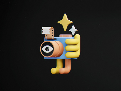 Photik 3d analog blender branding camera design film icon illustration logo photo