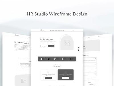 Human Resource Service Wireframe Design blue hr company hr studio human resource online service ux design web design wireframe