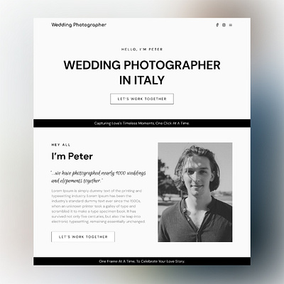 Wedding Photographer Website Template template ui website wedding