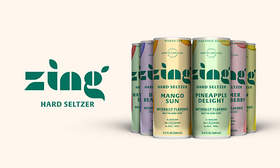 Zing Hard Seltzer/ title page 3d render alcohol aluminum can beverage brand design brand identity branding drink graphic design hard seltzer illustrator illustrator 3d logo logo design logotype package design packaging render zing hard seltzer