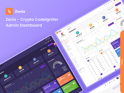 Zenix - Crypto CodeIgniter Admin Dashboard Template admin admin dashboard admin panel crypto dashboard design product design social media social media post uiux website