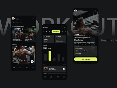 Fitness App Exploration app app design design fitness health ui ux workout