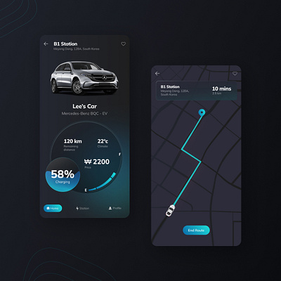 EV Charging Station App app auto car dark dark ui design dribble dribble shot ev ev charging graphic design landing page mobile mobile ui product design typography ui uiux ux websites