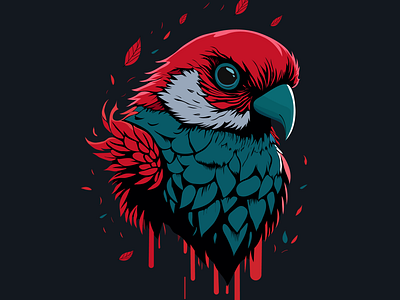 Fictional Colourful Parrot Vector Illustration animal animal character bird bird cartoon bird wings cartoon mascot colorful dark feather flapping wings jungle animals mascot mascot design mascot logo parakeet parrot parrot birds parrot cartoon tropical birds