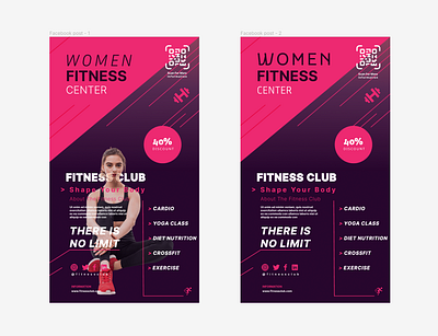 Women's Fitness Center Flyer Design branding design designer figma figma design graphic design illustration interactive design logo ui uiux vector