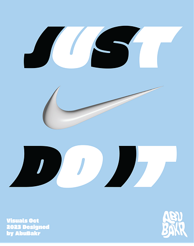 Just Do It 3D logo Poster 3d branding graphic design