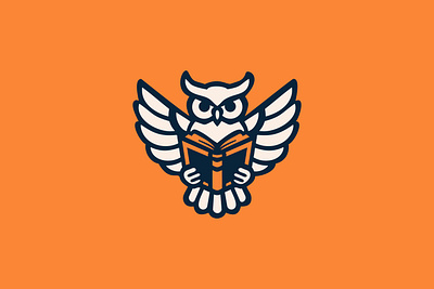 Wisdom Library Owl Logo branding graphic design logo