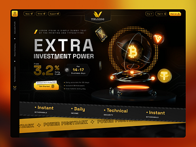 Crypto investment project bitcoin blockchain cruptocurrency crypto finance investing investment project tocken webdesign