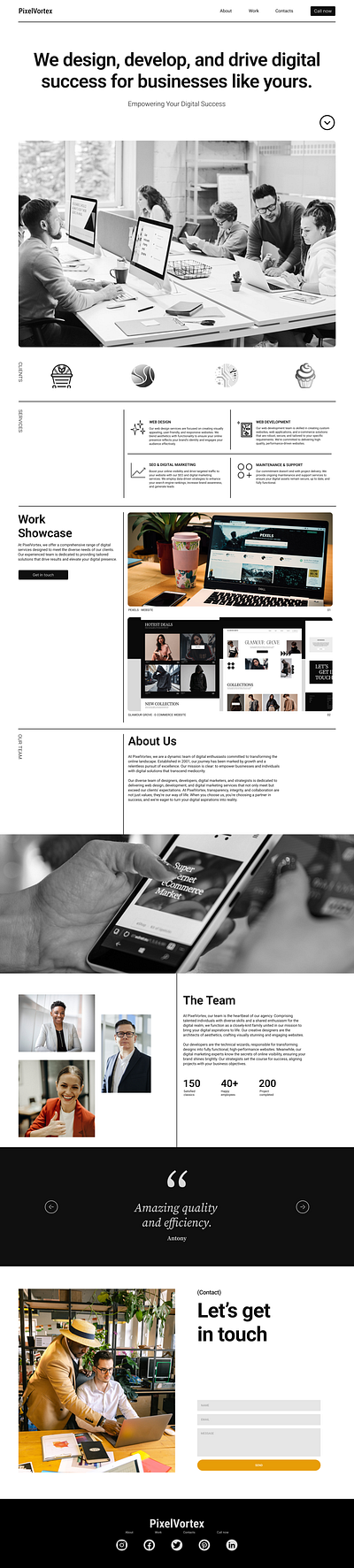 PixelVotex Website branding design graphic design typography ui ux web design
